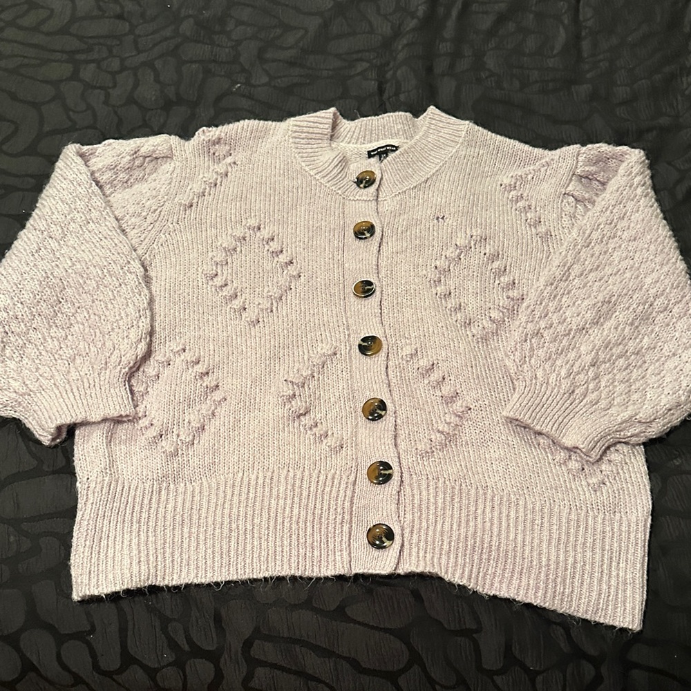 Who What Wear Lilac Button-Up Cardigan